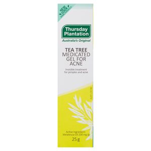 Gel médicamenté à l'arbre à thé pour l'acné, crème de traitement de l'acné 25 g, soin du visage, emballage - Product Image 1