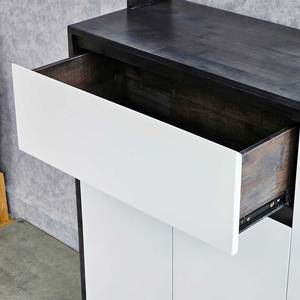 Meuble à chaussures minimaliste moderne KG68071 avec porte-vêtements portable 100x32x160cm en bois d'hévéa pour salon - Product Image 6