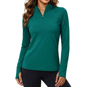 Fashion <b>Women</b> <b>Quarter</b> <b>Zip</b> Sweatshirt 100% Cotton Winter Solid Featuring Soft Performance Fabric for Casual Outdoor Adventures - Product Image 1