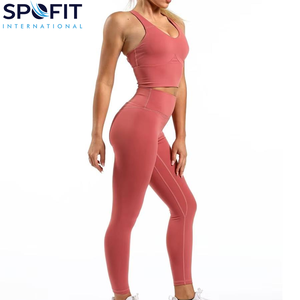 Conjunto de Yoga para Mujer de Nuevo Diseño, Logotipo Personalizado, Secado Rápido, Transpirable, Venta al por Mayor, Alta Calidad, Cómodo, Conjunto de Yoga Personalizado - Product Image 1