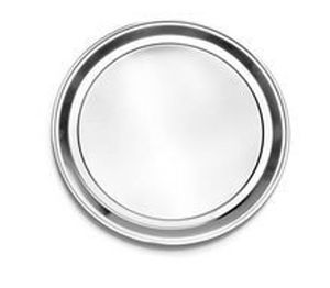 Vente en gros de plateau rond en acier inoxydable avec logo personnalisé assiette à dîner multifonction va au lave-vaisselle plat de service pour les fêtes - Product Image 1