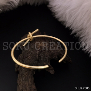 Handmade Knot Style Designer <b>Gold</b> Plated Premium Fashion Cuff <b>Bracelets</b> for Girls SKU 7065 - Product Image 2