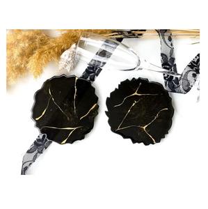 Handmade <b>Black</b> round Stone <b>Coasters</b> Dining & Kitchen Mats & Pads for Office Desktop Use - Product Image 5