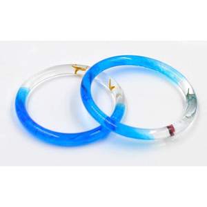 Elegantes Brazaletes de Resina Color Azul Cielo para Chicas, Juego de Brazaletes Elegantes para Bodas y Uso Diario, Brazaletes para Fiestas a Bajo Precio - Product Image 1
