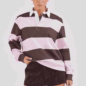 Camiseta de punto casual para mujer al por mayor, mezcla de algodón y poliéster, con logotipo personalizado en la parte delantera, del fabricante. - Product Image 2