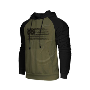 เสื้อสเวตเตอร์แขนยาวแขนยาวผ้าคอตตอนระบายอากาศลายธงชาติสหรัฐอเมริกา - Product Image 1