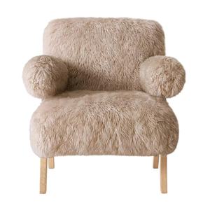 Sillón de Salón HEC de Lujo, Diseño Mid-Century, Tapizado en Piel de Oveja Jakob, Moderno, con Forro de Piel de Oveja, para Decoración del Hogar, Sala de Estar - Product Image 5