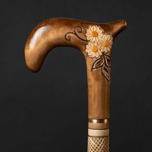 Bastón de madera maciza con punta de goma, bastones de moda para hombres y mujeres, ligero, fuerte, madera Natural para caminar - Product Image 5