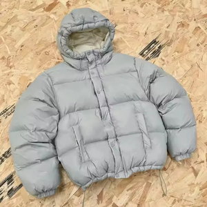 Veste matelassée décontractée en toile brillante chaude à col montant à capuche imperméable coupe-vent d'hiver Nouvelle arrivée pour hommes - Product Image 3