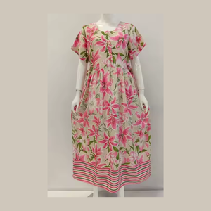 Pijamas Elegantes y Casuales de Verano para Mujer, Ropa de Dormir con Cuello Redondo y Mangas Cortas con Cordón Ajustable de Cheery - Product Image 6