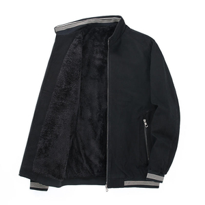 Chaqueta Bomber Impermeable para Hombre, Talla Grande, Forro Polar de Algodón, Negra, Ajustada, Unisex, con Logotipo Frontal, para Invierno - Product Image 5