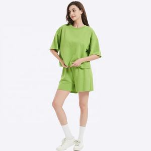 Summer <b>Women's</b> <b>Sets</b> 322gsm Sweatsuit <b>Sets</b> <b>Women</b> <b>Short</b> Sleeved and <b>Shorts</b> Two Piece <b>Set</b> - Product Image 2