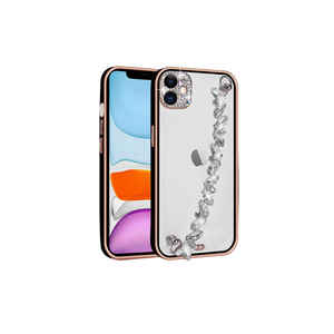 Étui de protection d'appareil photo en silicone anti-traces de doigts de luxe ATA Blazer Edition pour iPhone 11 avec sangle de style Ins - Product Image 1