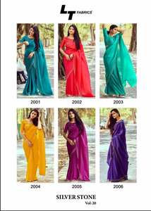 Satén al por mayor con Jharkan Work Saree Collection Catálogo completo disponible a precio mayorista ideal para ropa de fiesta - Product Image 6