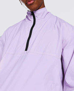 เสื้อกันลมกันน้ำสำหรับผู้ชายและผู้หญิงแจ็คเก็ตสตรีทแวร์สีทึบออกแบบได้ตามต้องการ - Product Image 3