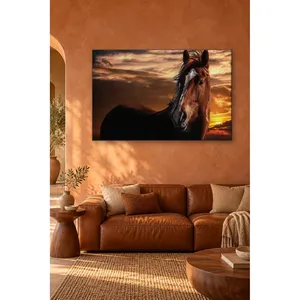Impression sur toile Fida Bay Horse at Orange Sunset - Product Image 1