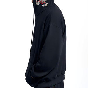 Sudadera con Capucha de Alta Calidad para Hombre, 100% Algodón, Bordada, Tejida, Transpirable, para Exteriores, con Bolsillo, Personalizable, con Forro Polar Térmico, para Otoño - Product Image 3