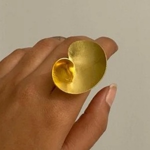 Romantic Vintage Statement Fashion <b>Rings</b> Brass Gold Plated Inlay Jewelry Geometric Shape Unisex for Gift - Product Image 6
