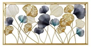 Vente chaude Moderne Feuille Fleur Double Cadre En Métal Mur Art Ginkgo Feuille À La Main Tenture Salon Chambre Anniversaire Mariage - Product Image 4