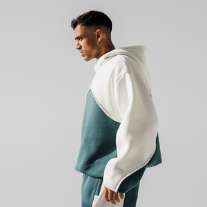 Couleur unie coupe régulière hiver impression numérique hommes cagoule à capuche avec poche polaire respirant 100% coton - Product Image 5