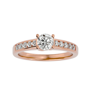 แหวนคลาร่าสีเหลืองทองแพลตตินัมเพชรเม็ดเดี่ยวทรงรีเจ้าหญิงมรกตตัดทรงรีดีไซน์โรเดียมสุดโรแมนติก - Product Image 1