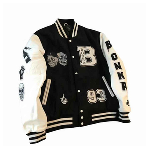 Custom <b>varsity</b> <b>jacket</b> for <b>men</b> wool leather letterman style college team <b>bomber</b> <b>jacket</b> streetwear fashion outerwear - Product Image 3