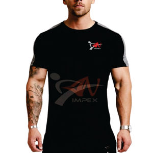 Logo imprimé personnalisé de haute qualité anti-rides respirant T-shirt à manches courtes décontracté en coton pour hommes - Product Image 2