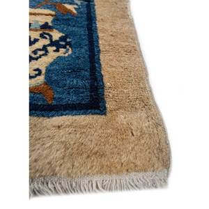 พรมขนสัตว์ถักมือสีเบจและสีน้ำตาลลายดอกไม้สำหรับตกแต่งห้องนั่งเล่นวัยรุ่นหรือทางเดิน ขนาดใหญ่-Pae-5514 - Product Image 4