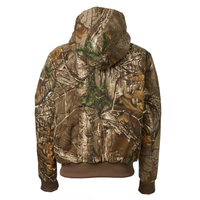 Chaqueta de caza reflectante de camuflaje de tela de lana cálida Abrigo con capucha de camuflaje resistente al agua y forro polar de concha suave