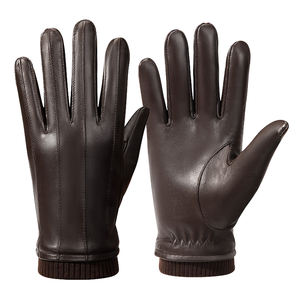 Gants d'hiver décontractés en cuir imperméable thermique vintage pour hommes pour les voyages et le vélo - Vente en gros - Product Image 1