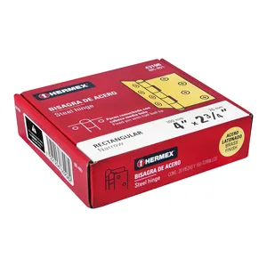 HERMEX 4 'cerniere rettangolari ottone-placcato in acciaio scatola 20 unità per cucina bagno officina 35mm diametro cerniera tazza inox - Product Image 2