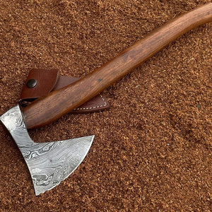 Venta al por mayor personalizado de alta calidad OEM ODM servicio profesional último diseño hachas de Damasco con mango de madera de hacha de acero ligero - Product Image 6