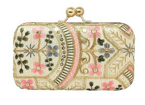 Floral Silk Embroidery Handmade Luxury <b>Clutch</b> <b>Bag</b> with Customizable Design High Quality Traditional Pattern at <b>Cheap</b> Price - Product Image 4