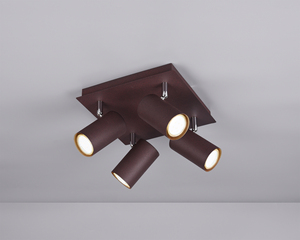 Plafoniera a 4 luci serie Marley, colore ruggine, 4xGU10 (Trio Lighting 802430424) - Product Image 2