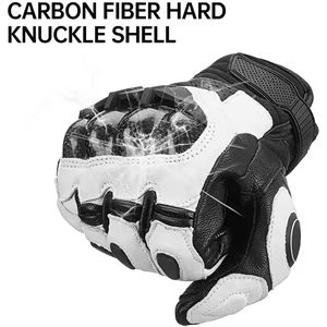 Gants de motocyclette Cuir de vache perforé Rembourrage en caoutchouc Doigts Logo OEM Gants de motocyclette Vente en gros à bas prix - Product Image 2