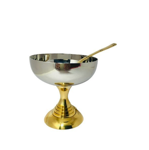 Ice Cream <b>Dessert</b> Cup Food <b>Bowl</b> for Steel Cup and Brass Base and Handmade Use for Handmade Use at Best Price - Product Image 2