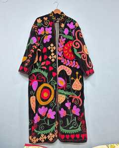 Uzbek เสื้อแจ็กเก็ตผ้ากำมะหยี่ปักลายดอกไม้, เสื้อคลุมกันหนาวตัวยาวใส่ได้ทั้งชายและหญิงชุดใส่ในงานปาร์ตี้ฤดูร้อน - Product Image 1