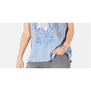Top casual da donna Style & Co blu taglia XL, traspirante, lavorato a maglia, con stampa floreale. - Product Image 3