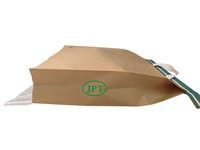 Sacs tissés biodégradables non imprimés en papier kraft brun vierge laminé, avec impression flexographique et scellage supérieur à bec verseur pour produits minéraux