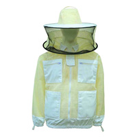 Grande qualité apiculteur coton tissu apiculture équipement ruche manches apiculture veste avec voile abeille vêtements