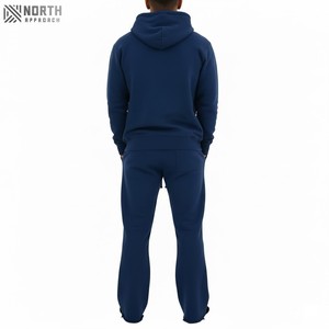 Ensemble survêtement de luxe pour homme en coton 100% uni avec poches à capuche, lavage à l'acide personnalisé, style décontracté, pour l'hiver - Product Image 2