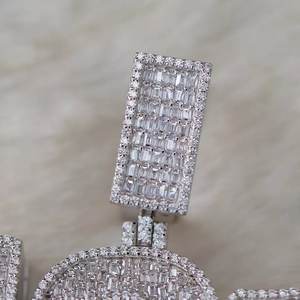Colgante de Plata de Ley 925 con Letras y Números Personalizados, con Incrustaciones de Diamantes Moissanite VVS, Brillante, Estilo Hip Hop, de Lujo - Product Image 2