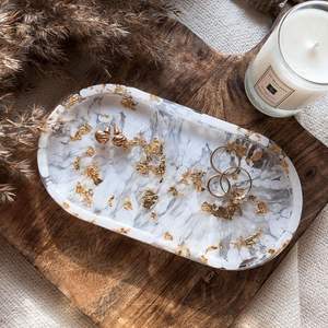 Resin <b>Tray</b> for <b>Jewelry</b> Storage and Vanity Decor Wedding food serving Drinks Wine Water - Product Image 4