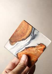 Combinaison de sous-verres en bois de noyer en résine époxy sous-verre de boisson de luxe personnalisé pour la décoration intérieure sous-verre promotionnel - Product Image 6