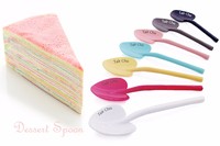 Sendok Plastik PS sekali pakai berbentuk hati warna pink 9CM untuk es krim dan jeli, aksesori pesta Natal yang meriah
