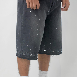 Shorts en jean vintage lavés, style streetwear, sur mesure pour homme - Product Image 4