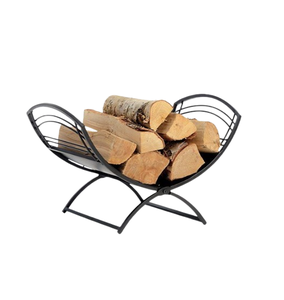 Cheminée porte-bûche intérieur forme circulaire bois de chauffage transporteur outils couvre bois de chauffage conteneur or fini métal outil - Product Image 3