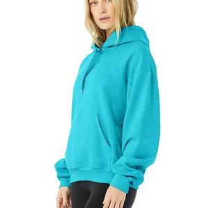 Sweats à capuche surdimensionnés en coton épais de haute qualité, unis, lourds, pour femmes, logo personnalisé, sweats à capuche grande taille - Product Image 4