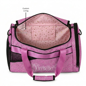 Custom <b>Glitter</b> PU Rhinestone Weekender Cheerleading Duffel <b>Bag</b> Sparkly Dance Practice And Sports Large Capacity Team <b>Bag</b> - Product Image 2