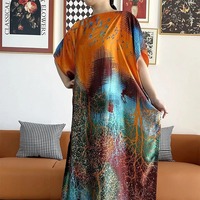 Nouvelles Tendances Robe Abaya Kaftan Femme Musulmane Ouverte à Capuche en Chiffon Brodé Manches Chauve-Souris Style Turc Africain Boubou